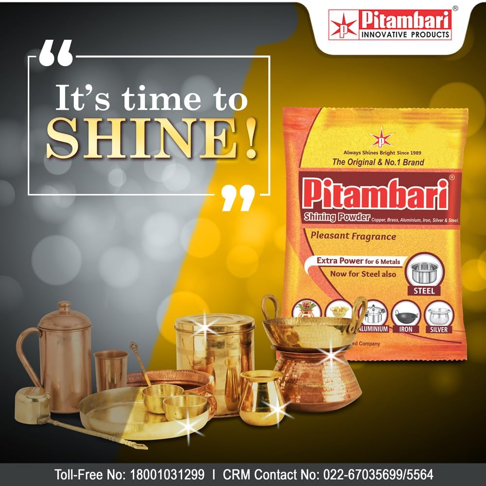 Pitambari Shining Powder 150g- For Copper, Brass, Silver, Aluminium, Iron and Steel