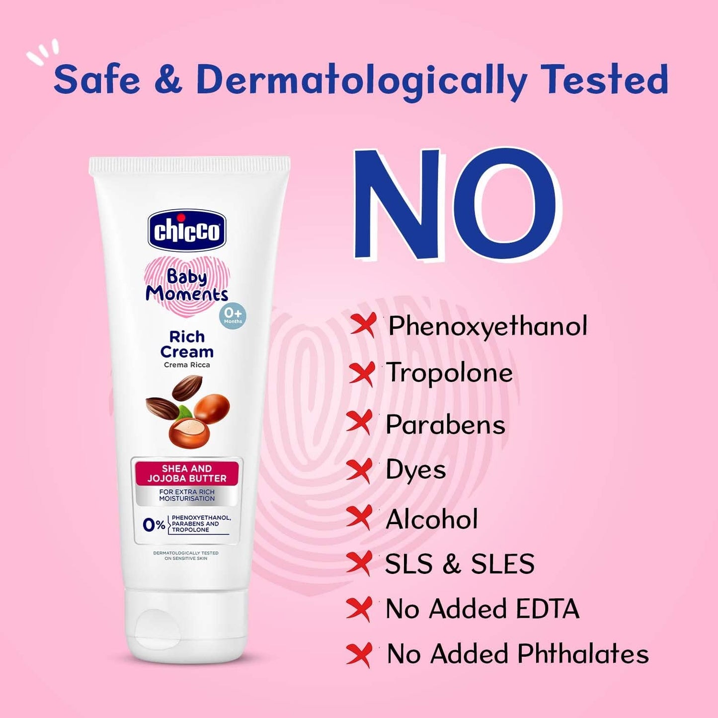 Chicco Baby Moments Rich Cream for Newborn Babies with Shea & Jojoba Butter, 100ml