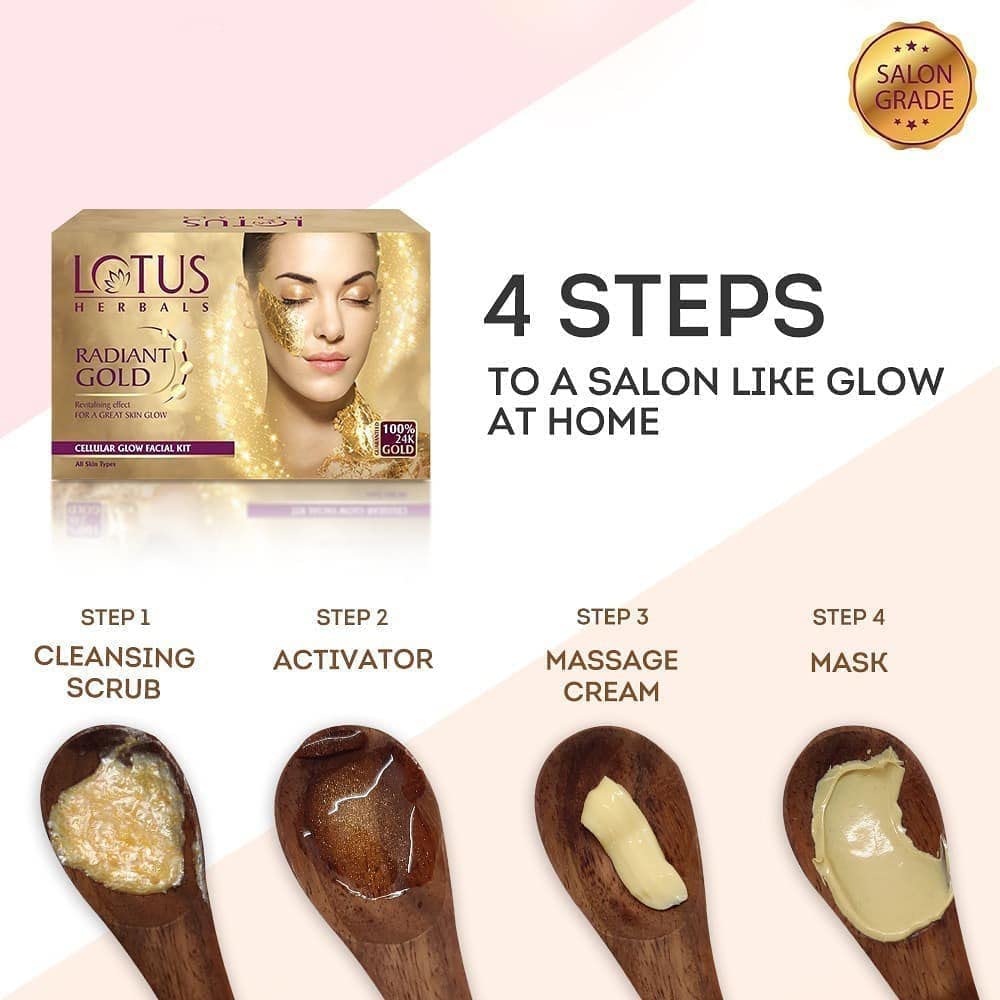 Lotus Herbals Radiant Gold Cellular Glow 1 Facial Kit |