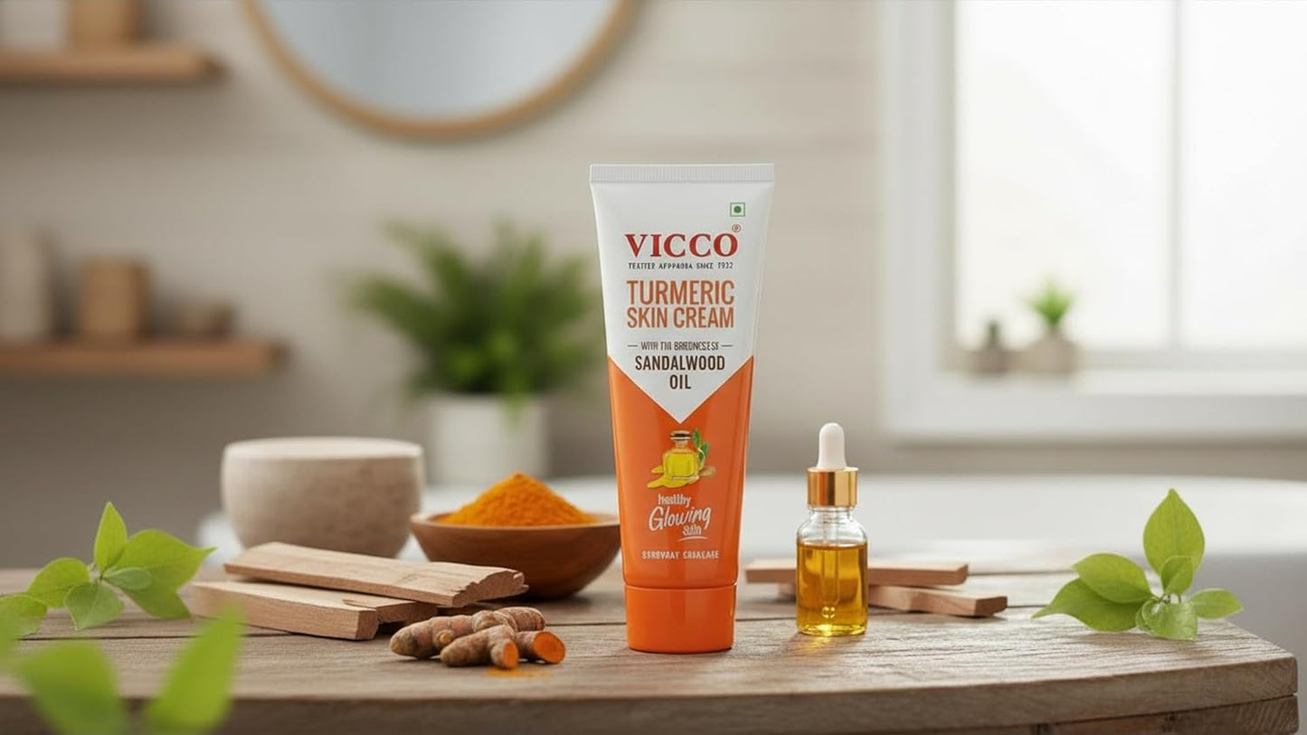 Vicco Turmeric Skin Cream with Goodness of Sandalwood Oil  15gm