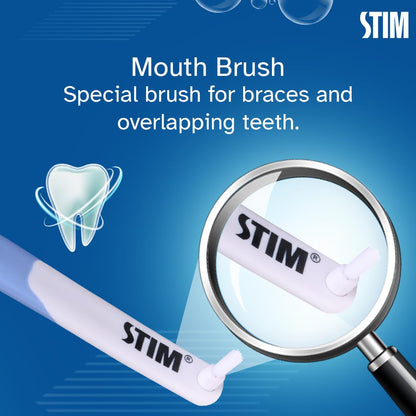 STIM Ortho MB Toothbrush For Braces, Super Soft Bristles For Adults