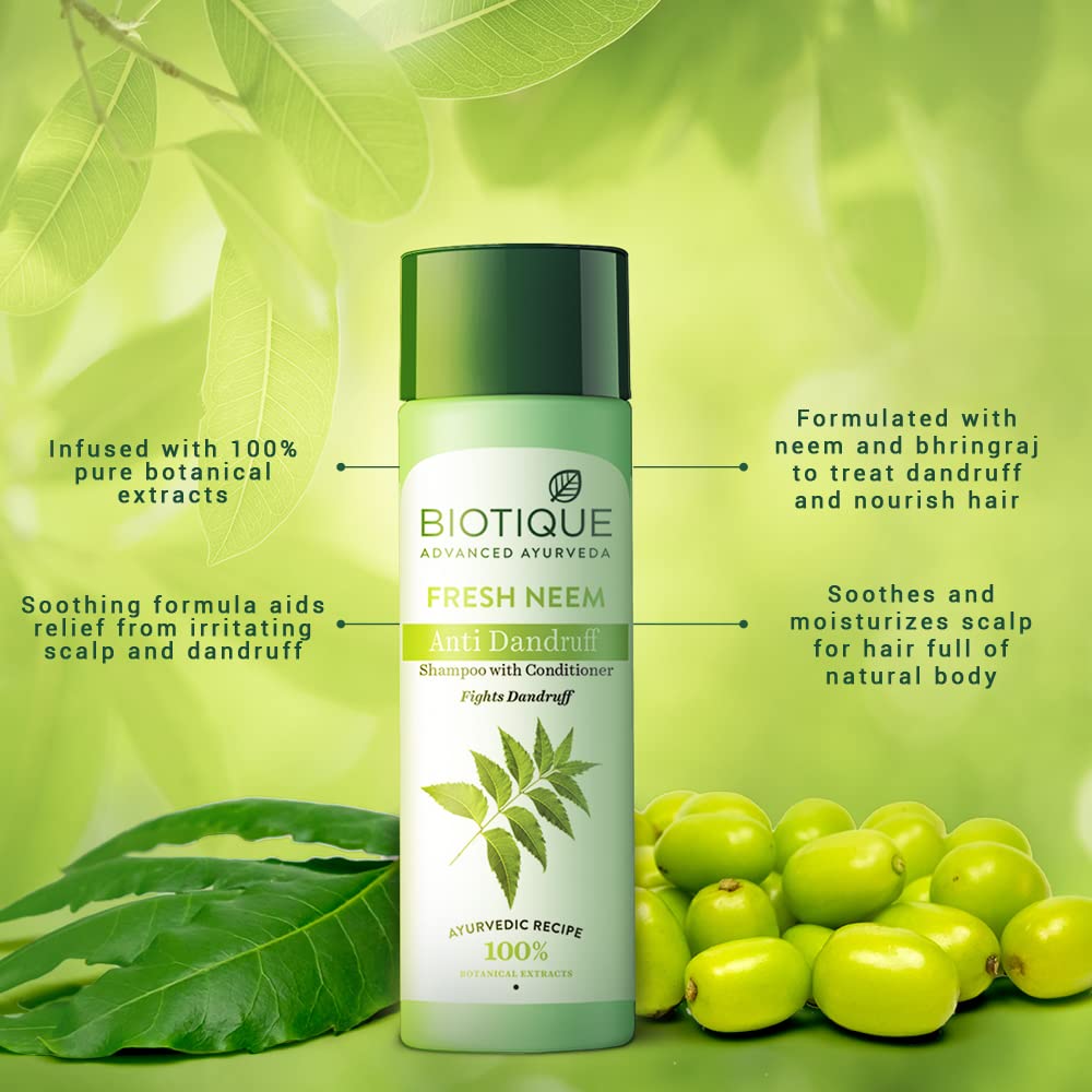 Biotique Fresh Neem Anti Dandruff Shampoo and Conditioner