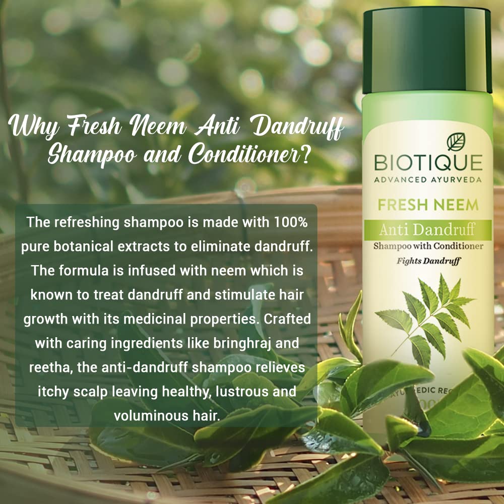 Biotique Fresh Neem Anti Dandruff Shampoo and Conditioner