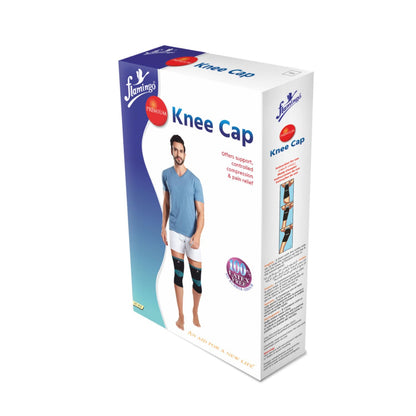 Flamingo Premium Knee Cap | Knee Support Cap for Gym, Sports, Joint Pain Relief, Exercise, Running, Cycling, Workout, Arthritis | Knee Cap for Men and Women | Size - XL | 1 PAIR |