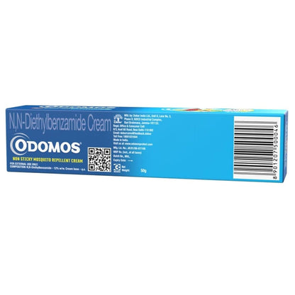 Odomos Non-Sticky Mosquito Repellent Cream With Vitamin E & Almond - 50 Gm,