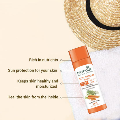Biotique Bio Carrot Face And Body Sun Lotion All Skin Type SPF 40 Uva/Uvb, 120Ml, 1 Count