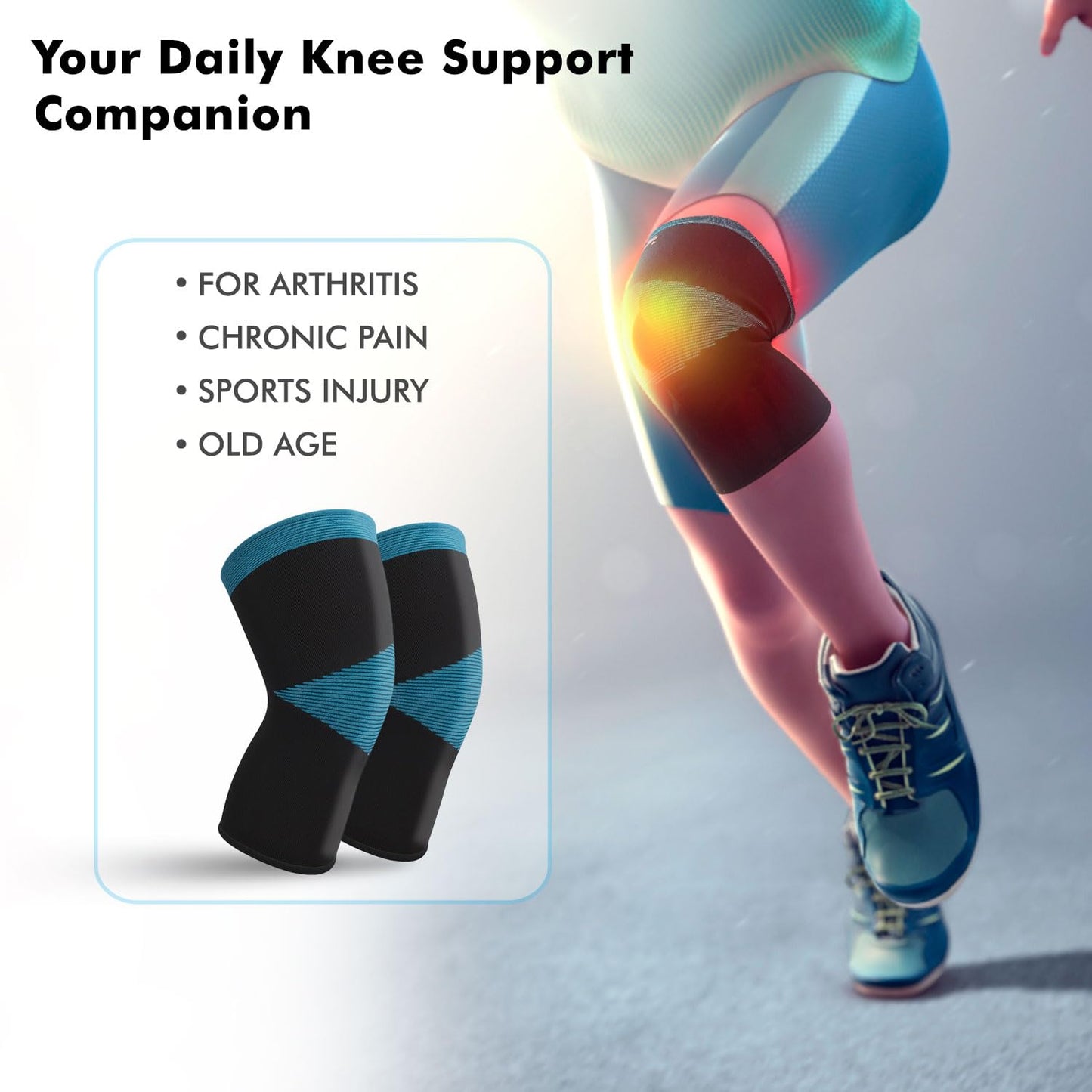 Flamingo Premium Knee Cap | Knee Support Cap for Gym, Sports, Joint Pain Relief, Exercise, Running, Cycling, Workout, Arthritis | Knee Cap for Men and Women | Size - XL | 1 PAIR |