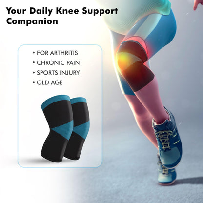 Flamingo Premium Knee Cap | Knee Support Cap for Gym, Sports, Joint Pain Relief, Exercise, Running, Cycling, Workout, Arthritis | Knee Cap for Men and Women | Size - XL | 1 PAIR |