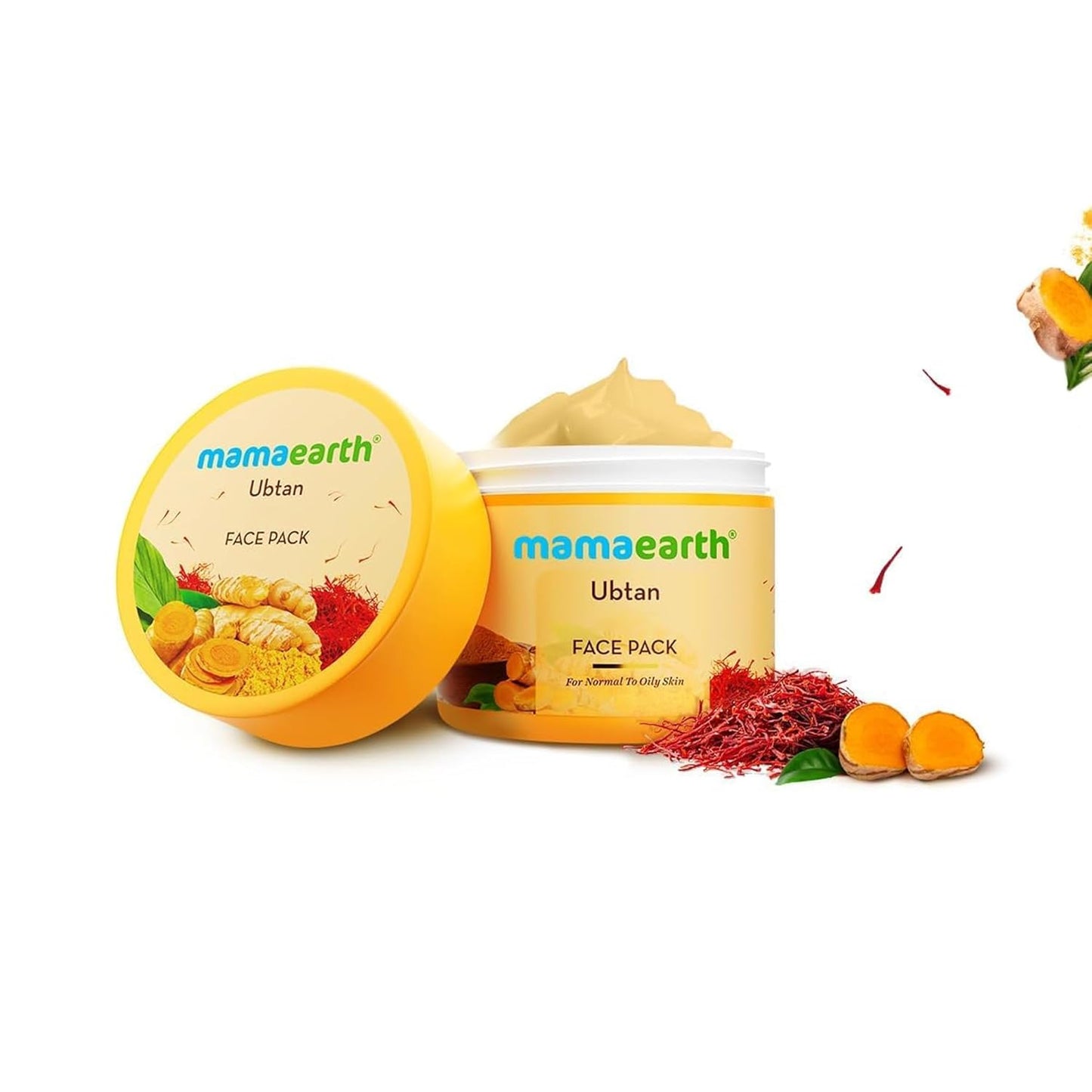 Mamaearth Ubtan Detan Face Pack with Turmeric & Saffron for Normal to Oily Skin - 100 g | Removes Tan & Revives Natural Glow | Crafted with Turmeric & Saffron