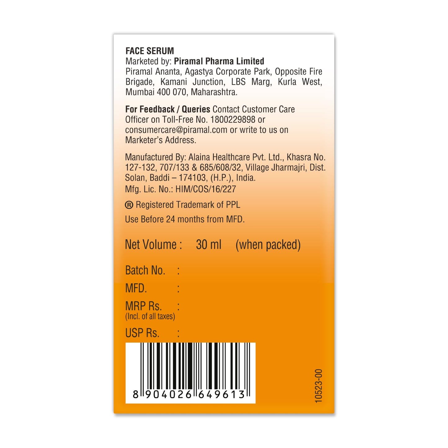 Lacto Calamine Vitamin C Face Serum| 30ml