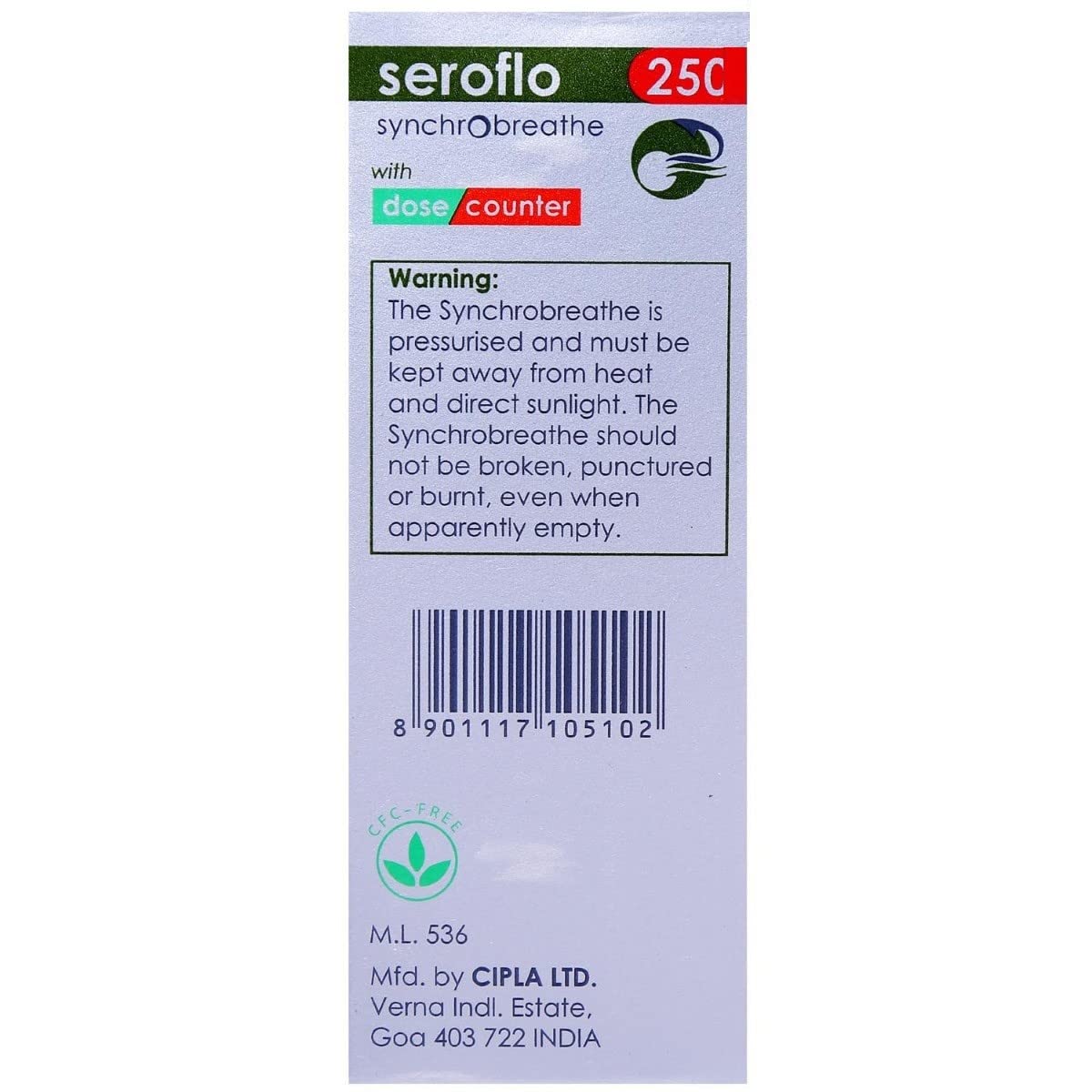 Seroflo 250 Synchrobreathe - Pack of 120 Metered Doses Inhaler