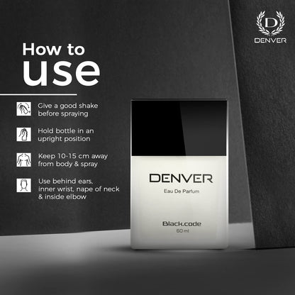 DENVER Black Code Perfume For Men -60 ML |Premium & Long Lasting Perfume| Eau de Parfum
