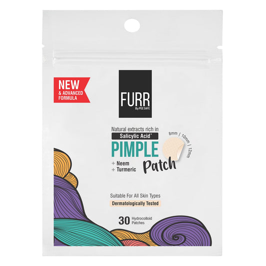 FURR Acne Patches | 30 Hydrocolloid Pimple Patches  | with TURMERIC & NEEM | ABSORBS Oils & Prevents SCARRING | Anti Inflammatory | For all Skin Types | Reduces Acne, Spots and Blemishes