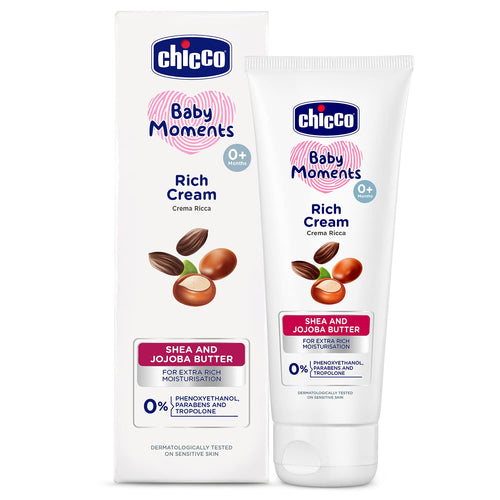 Chicco Baby Moments Rich Cream for Newborn Babies with Shea & Jojoba Butter, 100ml