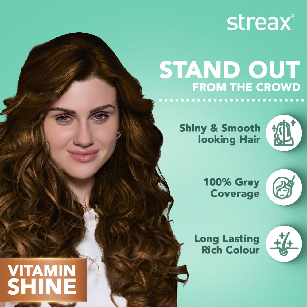 Streax Permanent Hair Colour, 100% Grey coverage, Infused with Argan and Walnut Oil, Long Lasting Cream Hair Colour for Women, Blonde hair Colour, 7.3 Golden Blonde