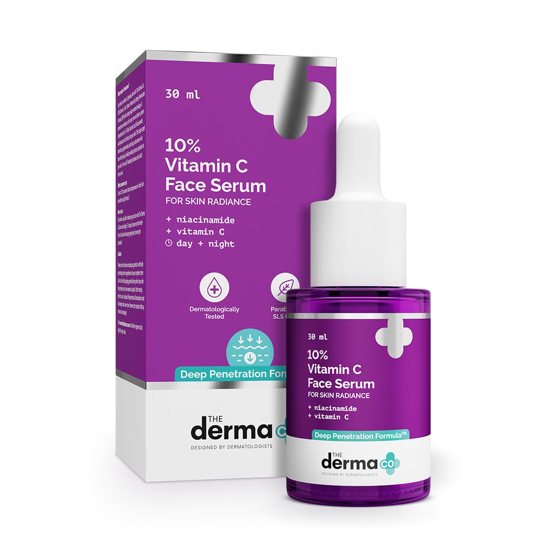 The Derma Co 10% Vitamin C Face Serum with 5% Niacinamide | Brightens Skin | All Skin Types |