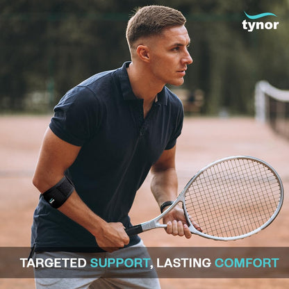 TYNOR Tennis Elbow Support, Black, XL, 1 Unit