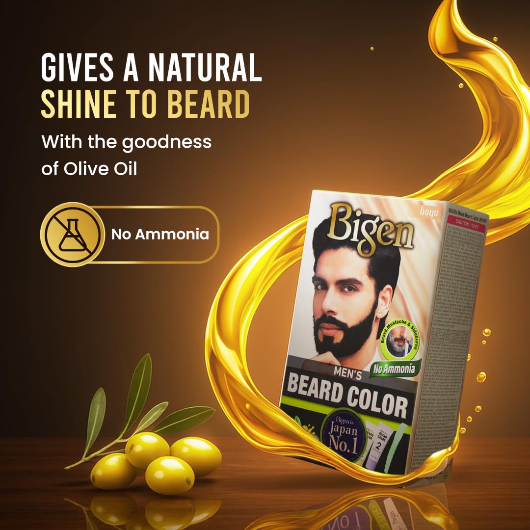 Bigen Men's Beard Color Medium Brown (105) 20gm+20gm=40gm