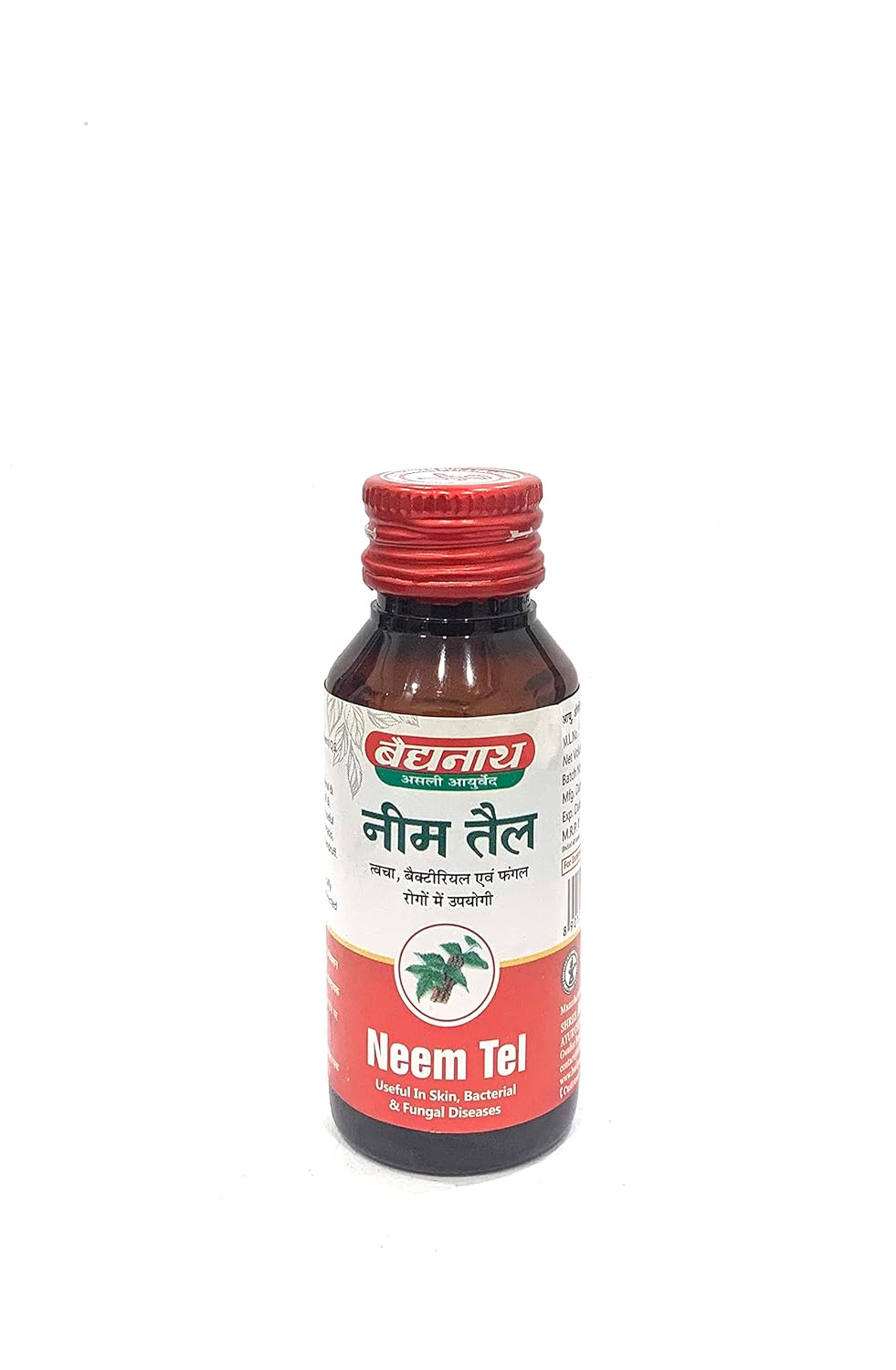 Baidyanath Asli Ayurved Jhansi Neem Tel (Neem Oil) 50Ml, Useful In Skin, Bacterial & Fungel Infection, 100% Ayurvedic, Pack of 1