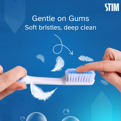 STIM Ortho MB Toothbrush For Braces, Super Soft Bristles For Adults