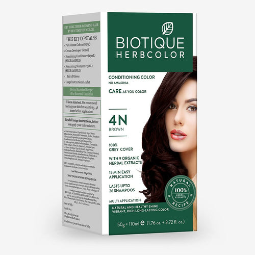 Biotique Herbcolor Conditioning Hair Colour l Ammonia Free Hair Color Brown 4N (Pack of 1)