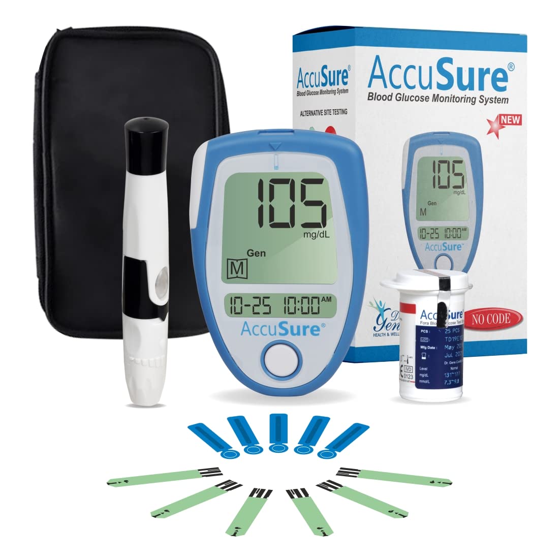 AccuSure Blue Blood Glucose Meter