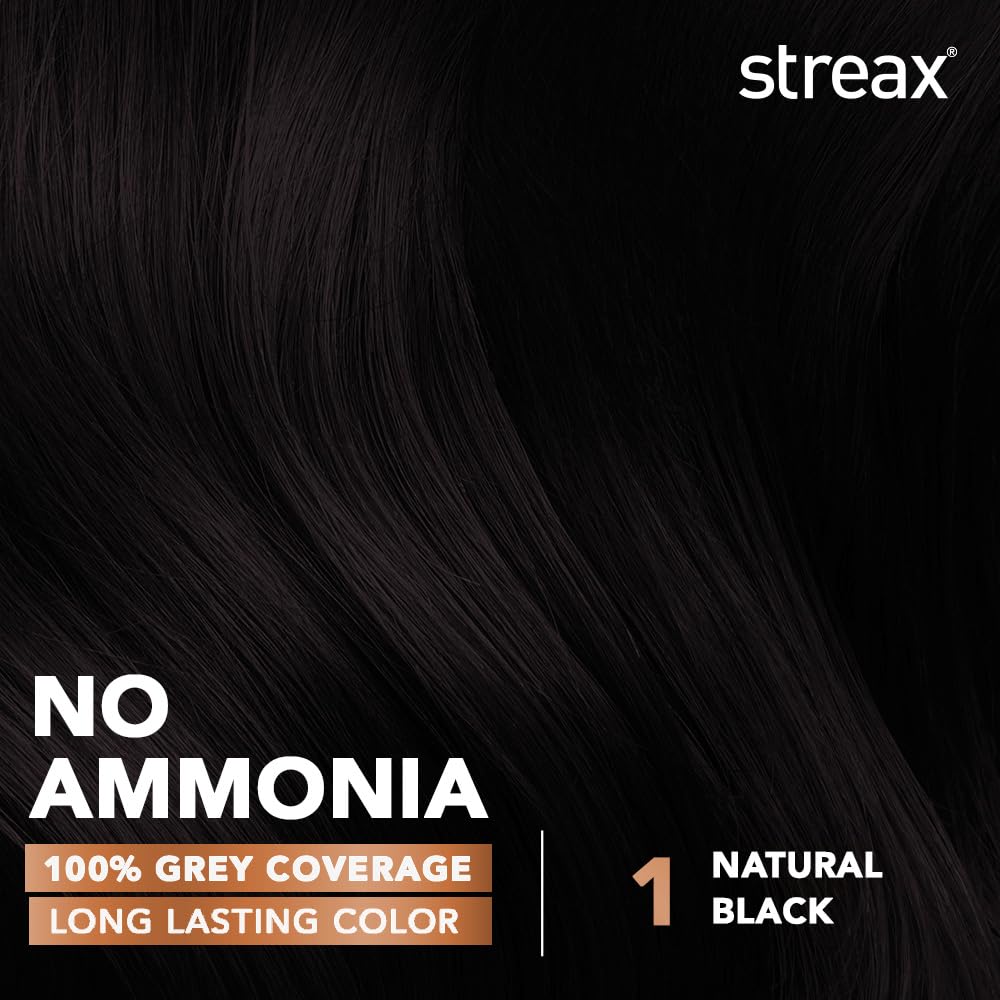 Streax Crème Permanent - 1 Natural Black Hair Colour
