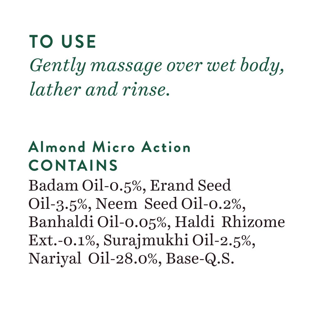Biotique Almond Oil Ultra Rich Body Wash| Maintains Skin’s Natural pH | Soap-Free Body Wash Suitable for All Skin Types | 200mL