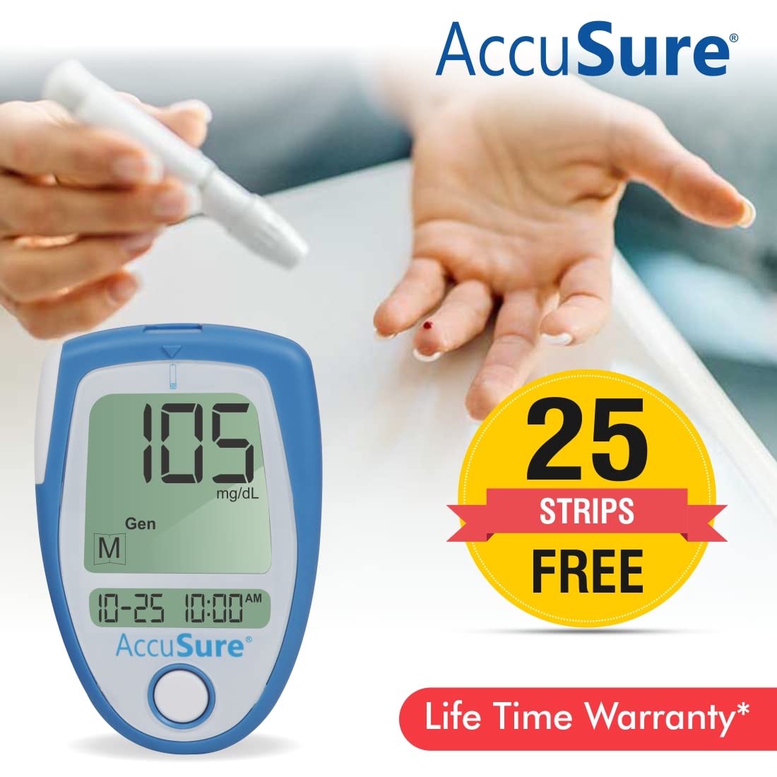 AccuSure Blue Blood Glucose Meter