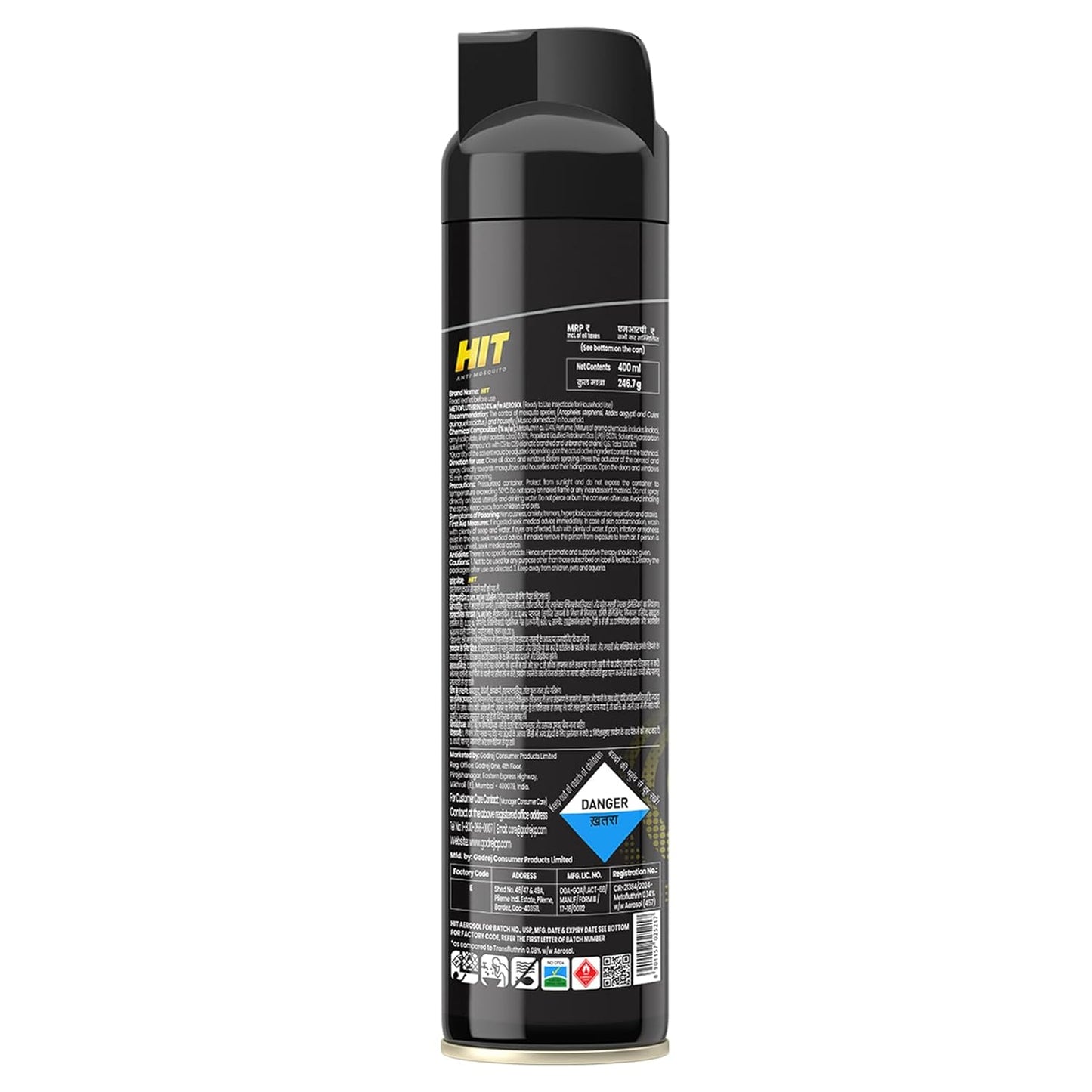Hit Flying Insect Killer - Mosquito & Fly Killer Spray (400Ml) | Instant Kill | Protection From Dengue & Malaria, Pack Of 1