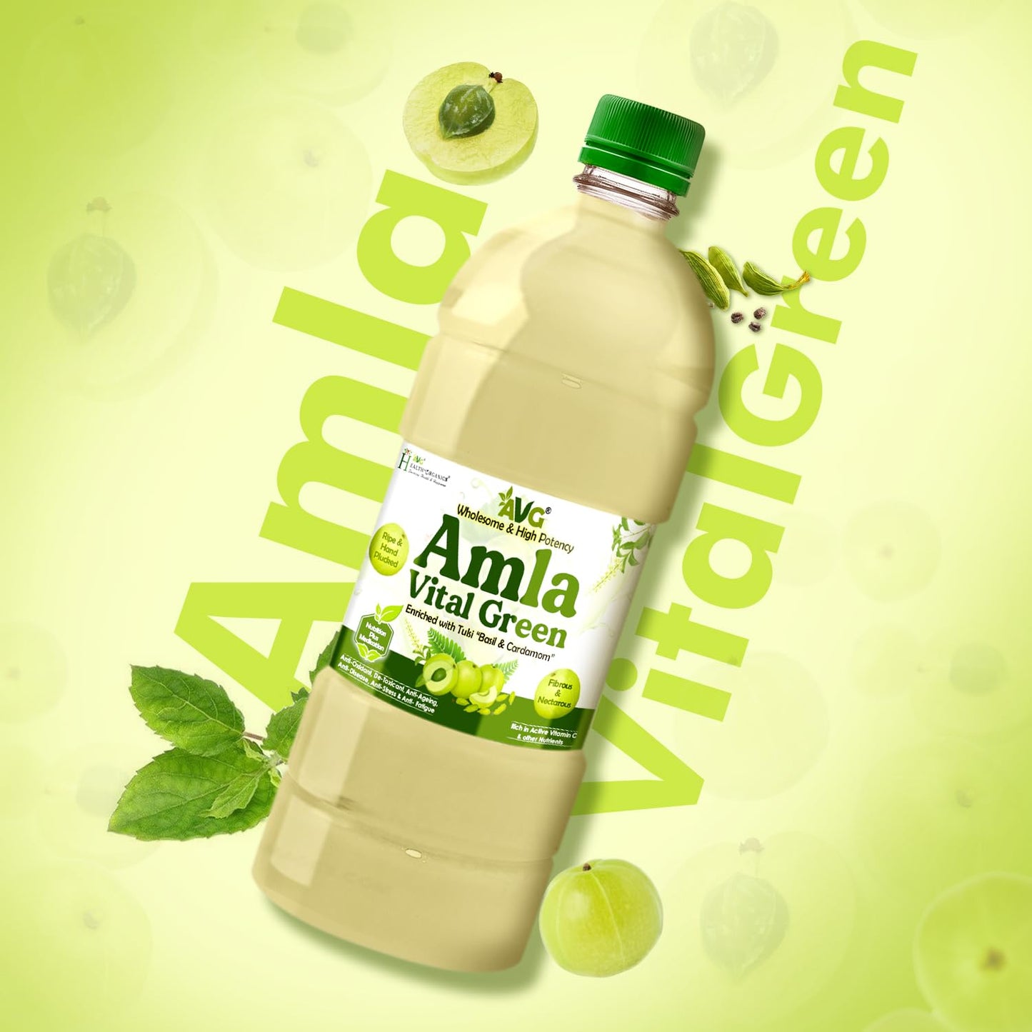 AVG Amla Vital Green Juice (1000ml) Amla Juice from Fresh & Green Amla, Packed with Immunity Boosting Vitamin C, Natural Antioxidant & Detox