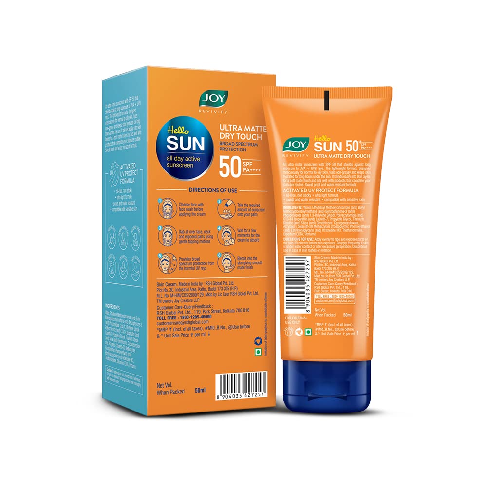 Joy SPF 50 PA++++ Matte Sunscreen for Oily Skin