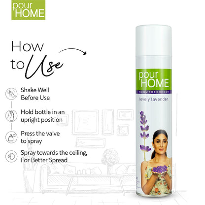 POUR HOME Lovely Lavender Room Air Freshener Spray - 220ML