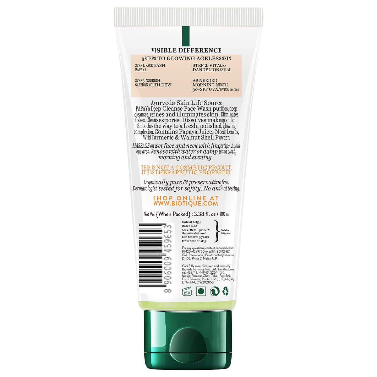 Biotique Papaya Deep Cleanse Face Wash