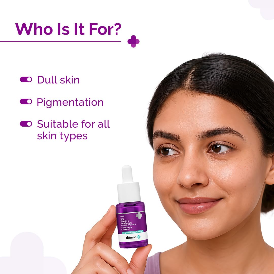 The Derma Co 10% Vitamin C Face Serum with 5% Niacinamide | Brightens Skin | All Skin Types |