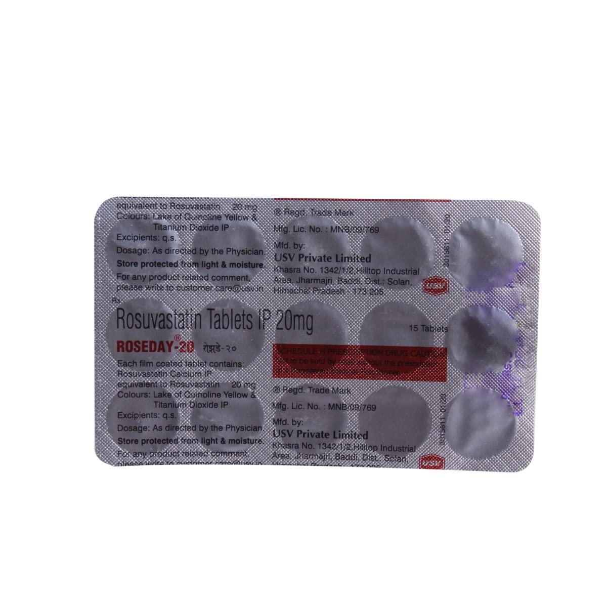 Roseday 20 - Strip of 15 Tablets