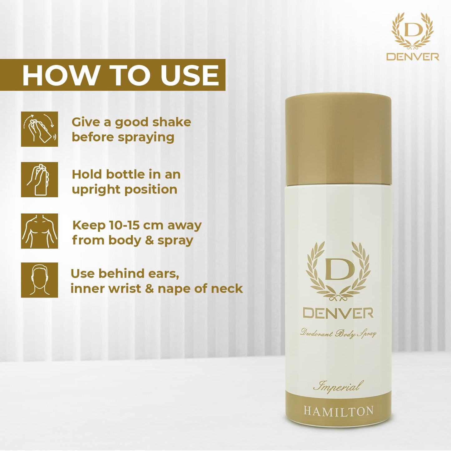 Denver Imperial Hamilton Deodorant Body Spray For Men, 165 ml