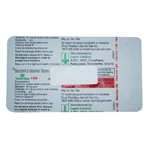 Valentas 100 - Strip of 10 Tablets