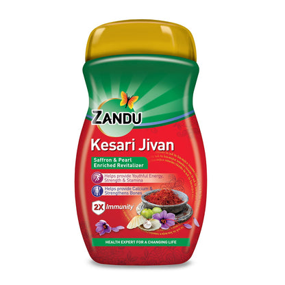 Zandu Kesari Jivan – Ayurvedic Immunity Booster for Adults and Elders, Builds Energy, Strength & Stamina, Strengthens Bones, Enriched Revitalizer,1