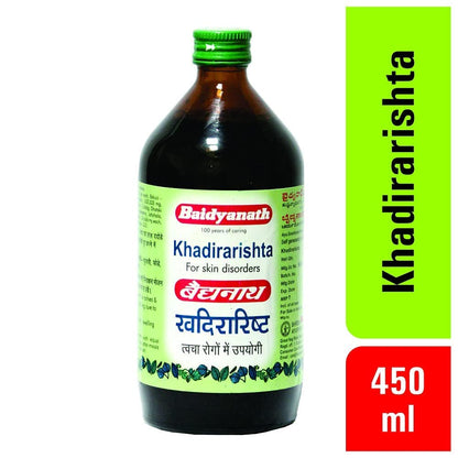Baidyanath Khadirarishta | Ayurvedic Syrup for Skin Disorders | Blood Purifier, 450 ml