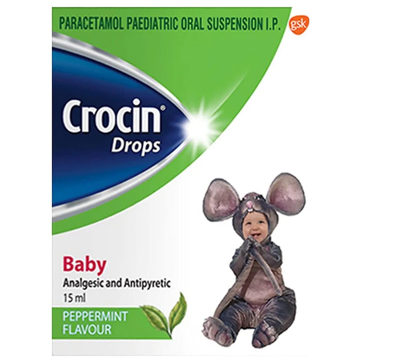 Crocin Baby Paracetamol Paediatric Drops | Flavour Peppermint