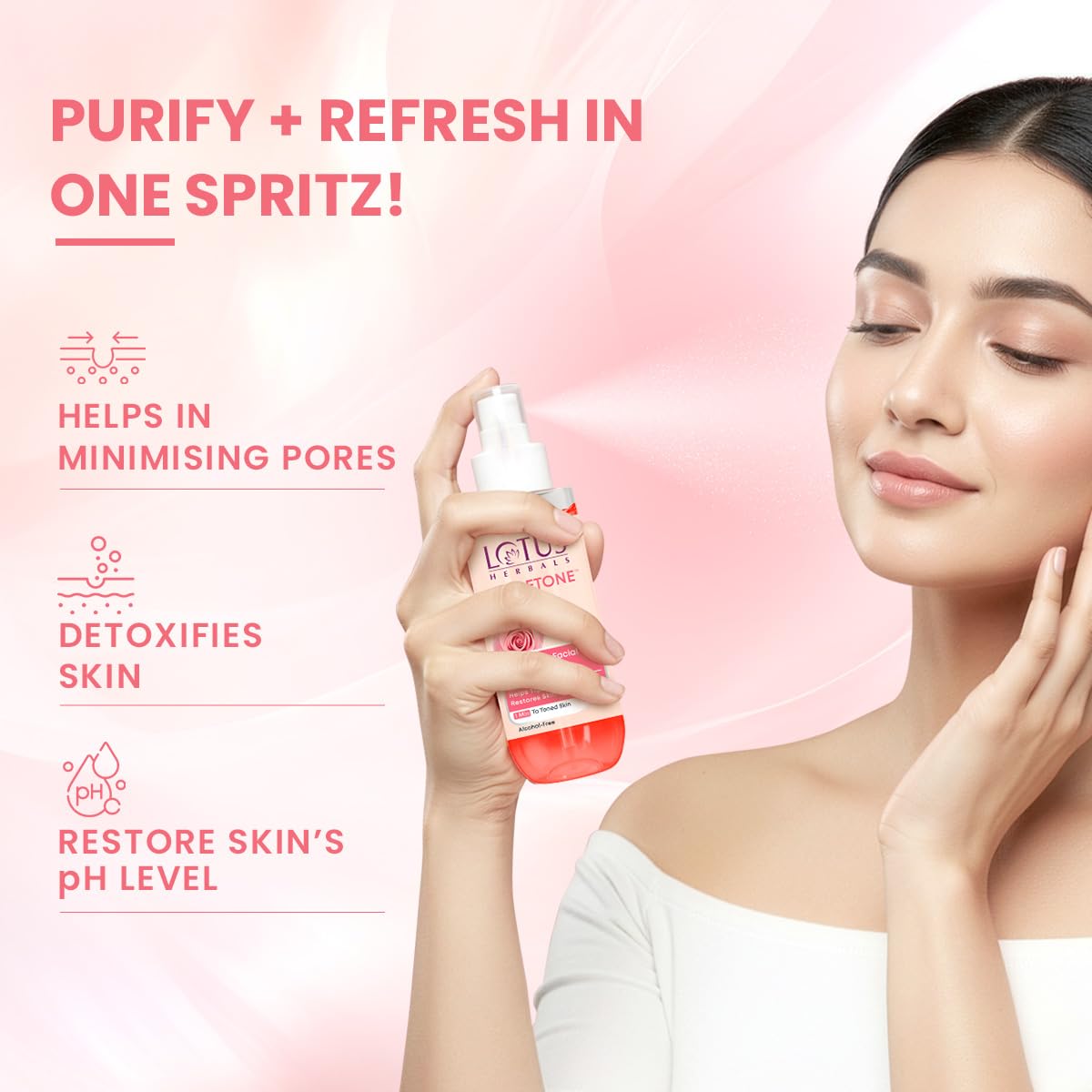 Lotus Herbals Rosetone Rose Petals Facial Skin Toner | 100 ml