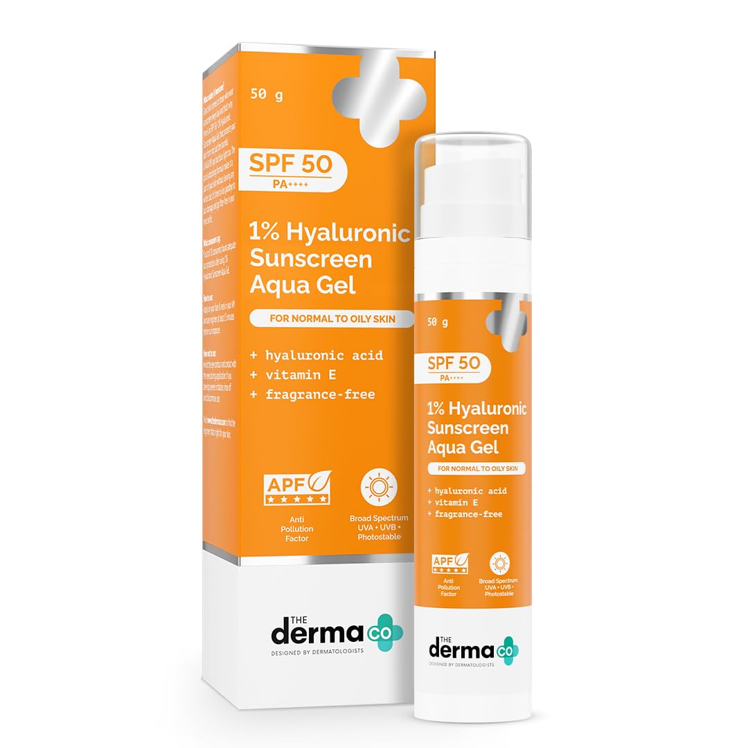 The Derma Co 1% Hyaluronic Sunscreen Aqua Gel SPF 50 PA++++ | 30 g