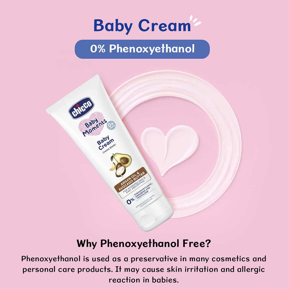 Click to see full view Chicco Baby Moments Baby Cream for Babies with Argan Oil & Avocado Butter , 100gm