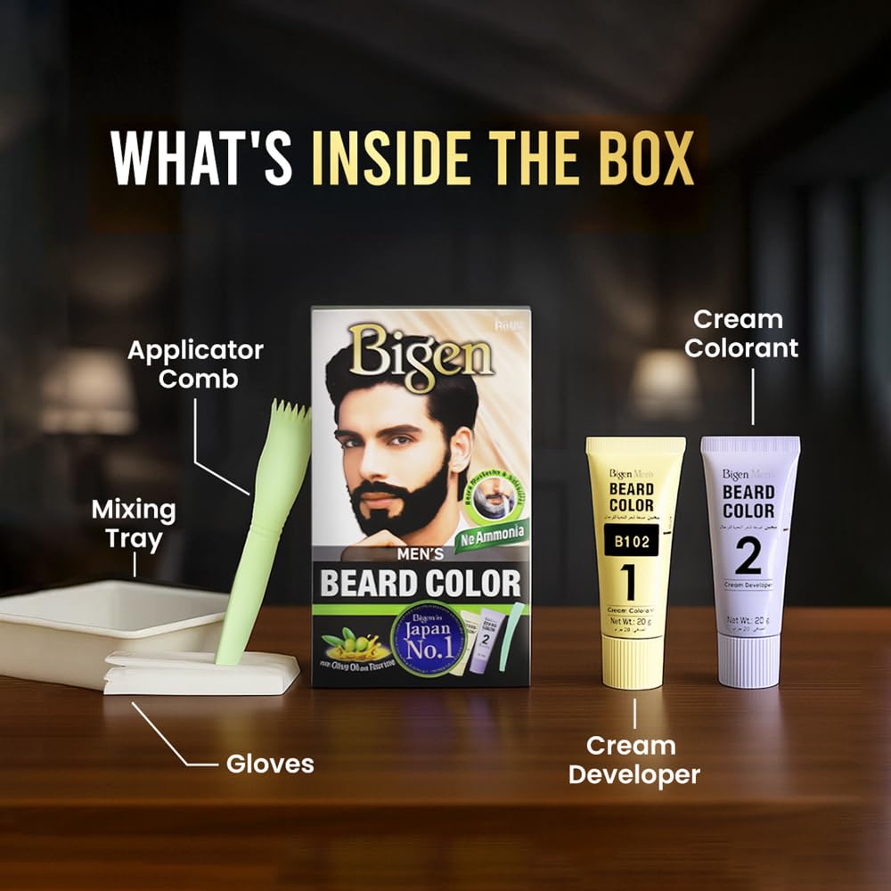 Bigen Men's Beard Color, 40g - Brownish Black B102