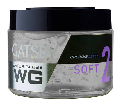 Gatsby Japan Water Gloss - Soft, Wet Look Hair Gel, Shine Effect, Non Sticky, Easy Wash Off, Holding Level 2, 300gm