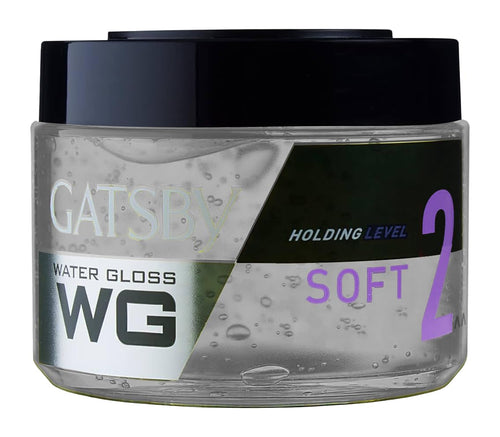 Gatsby Japan Water Gloss - Soft, Wet Look Hair Gel, Shine Effect, Non Sticky, Easy Wash Off, Holding Level 2, 300gm