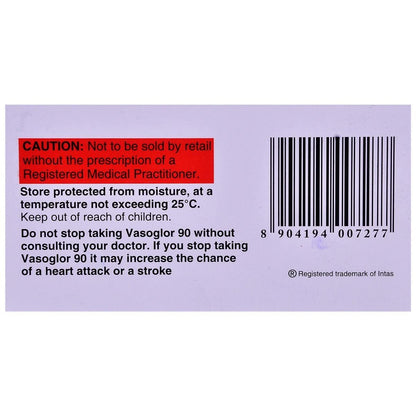 Vasoglor 90MG - Strip of 10 Tablets