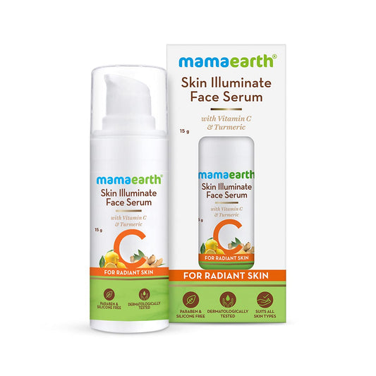 Mamaearth Skin Illuminate Face Serum for Radiant Skin with Vitamin C and Turmeric - 15 g | Highly Potent Vitamin C | Gives A Radiant Glow