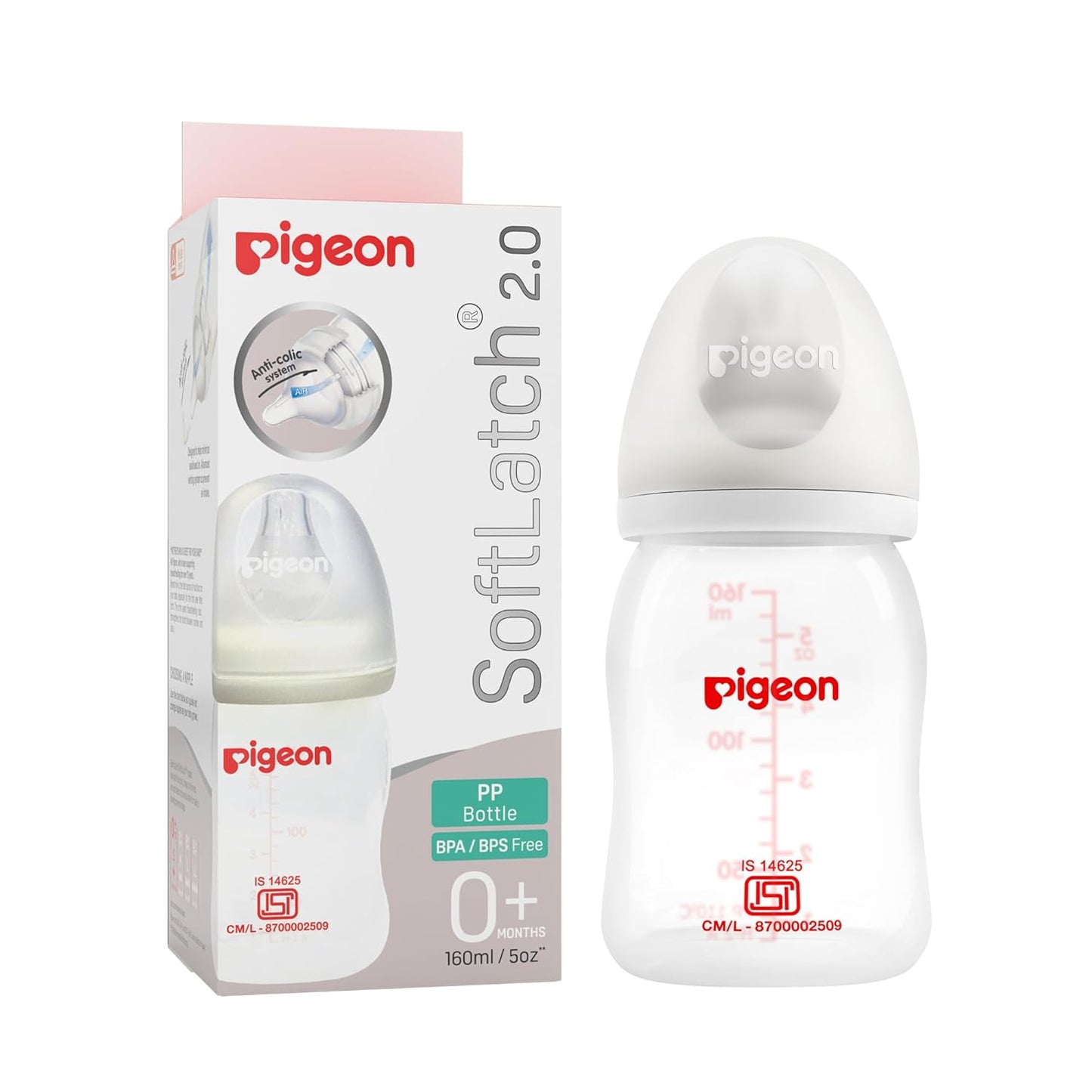 Pigeon Softlatch 2.0 Wide Neck Feeding Bottle 160ML